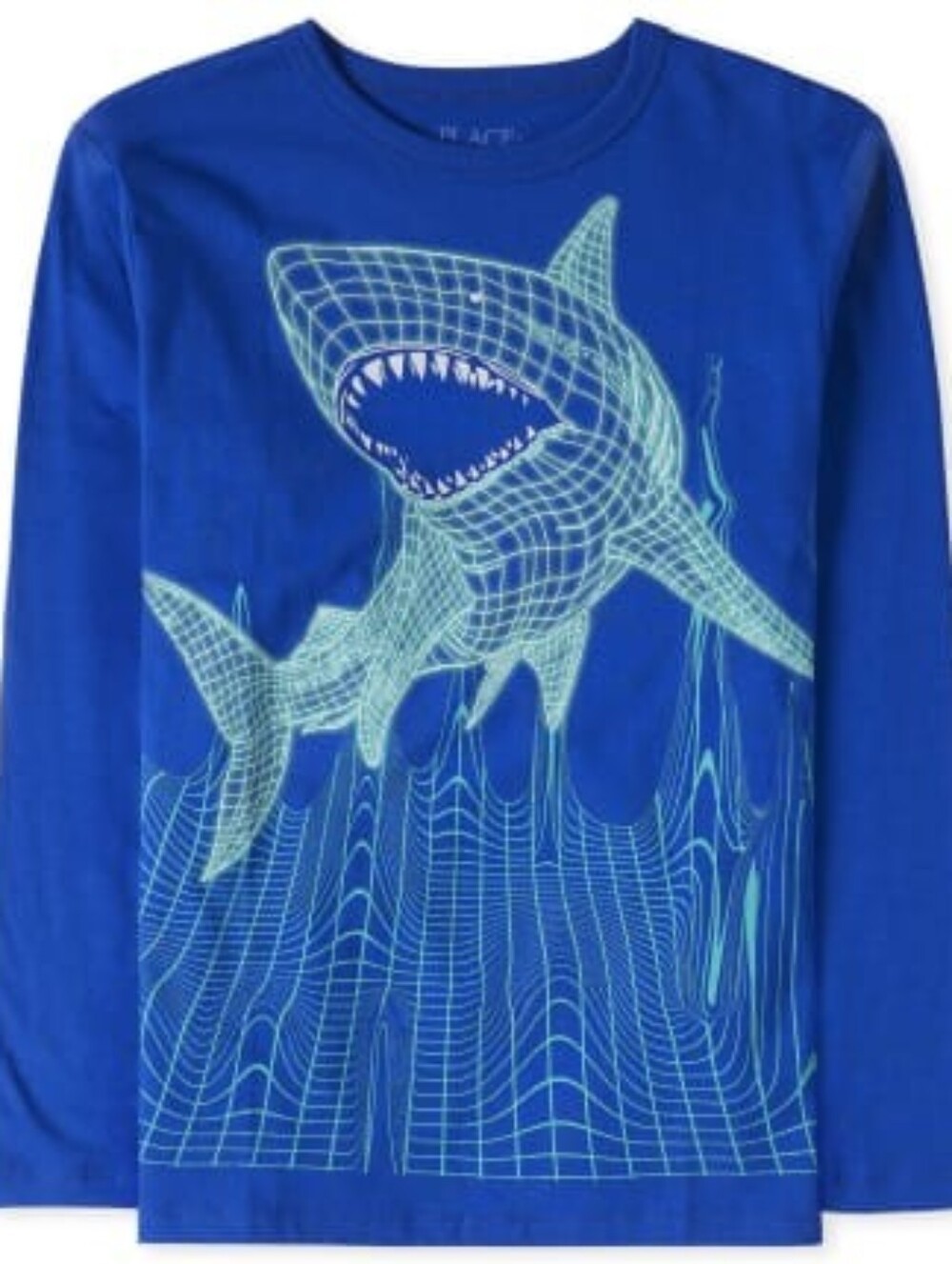 The Children's Place Blue Long-Sleeve Tee with Neon Shark Graphic